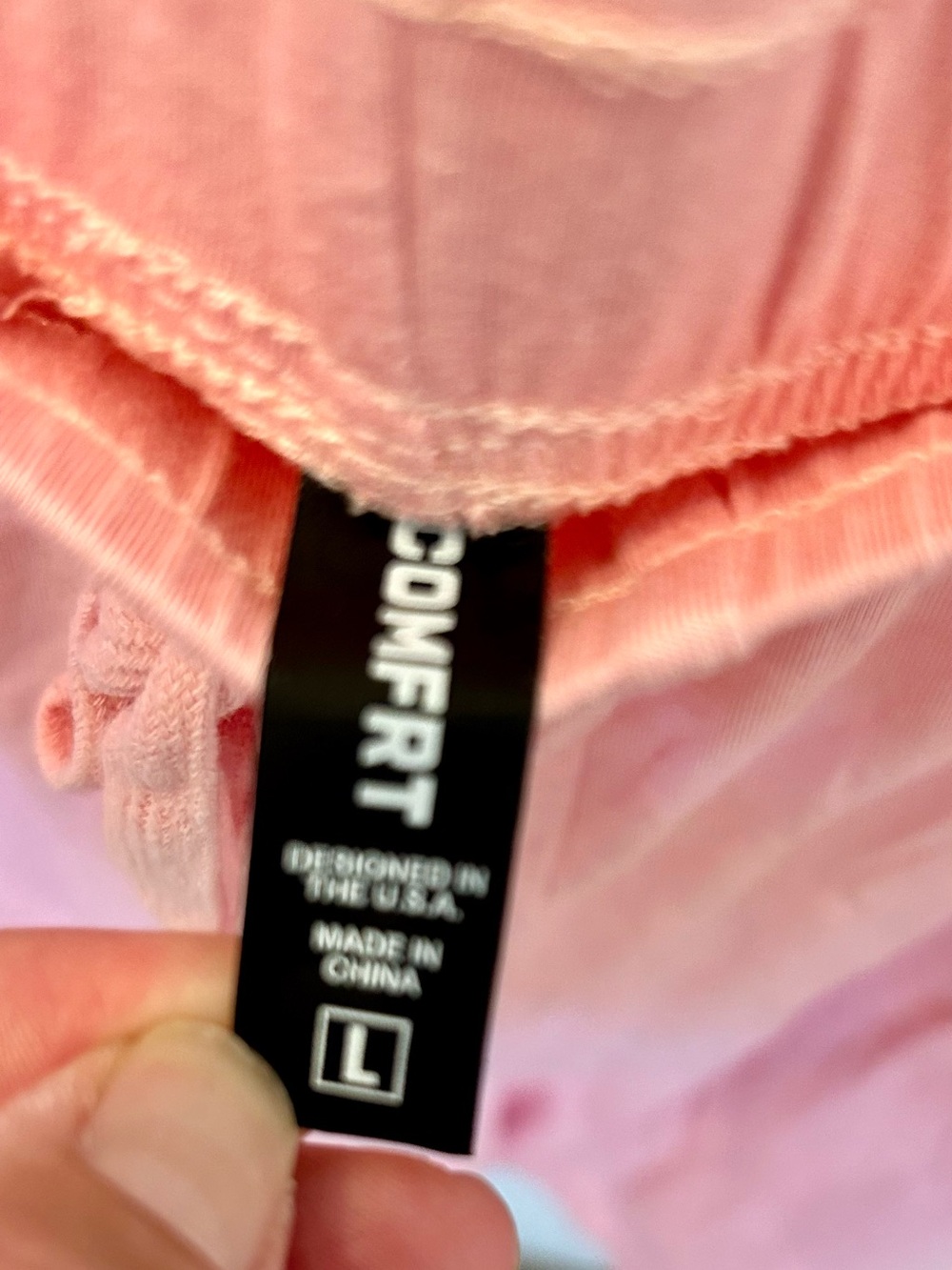 Comfrt Pink Cloud Drawstring Lounge Shorts. Size Large. - Picture 4 of 5